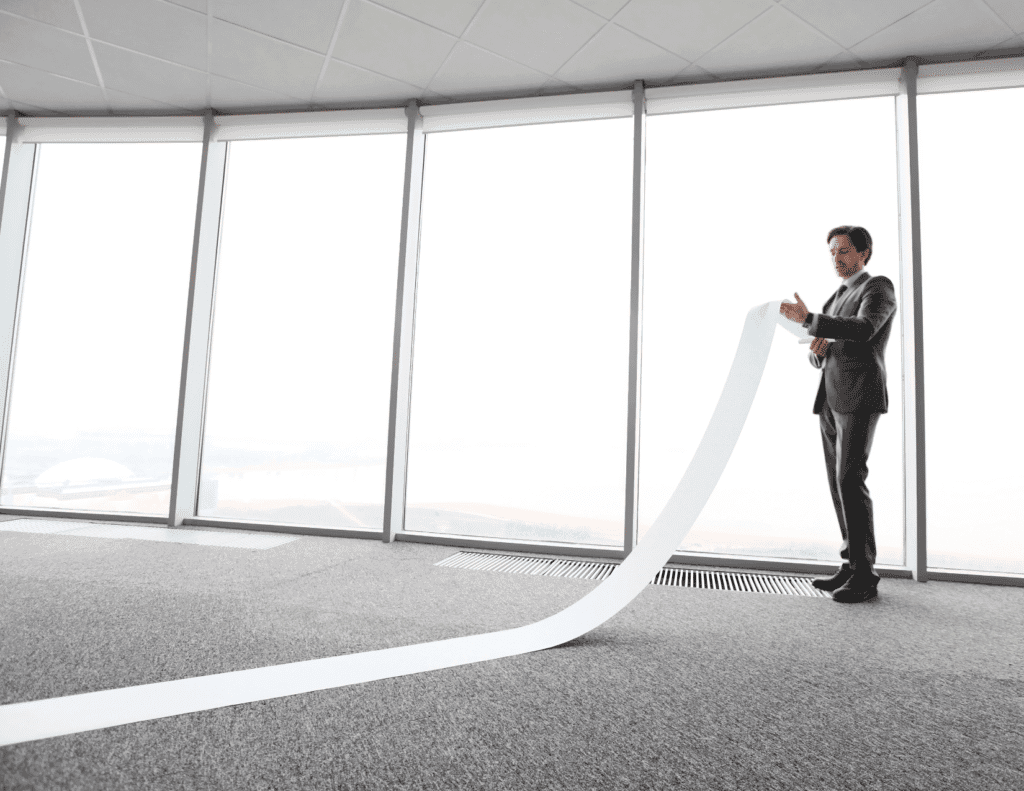 Business guy prioritizing a list using Lean Portfolio Management