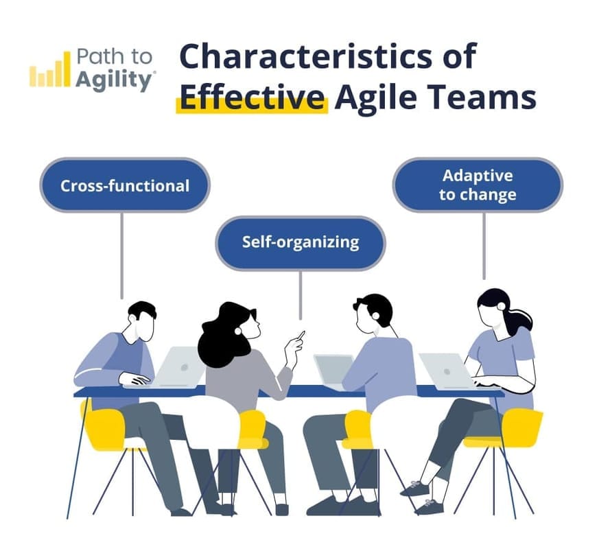 Key traits of effective agile teams include cross-functional, self-organizing, and adaptability.