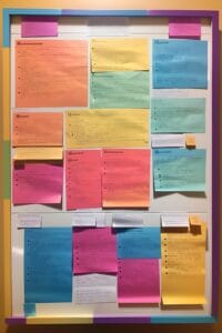 Image of Kanban and SAFe intertwined on a board.