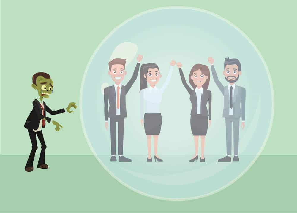 Zombie Agility Part 3 illustration showing building strong teams as antidote