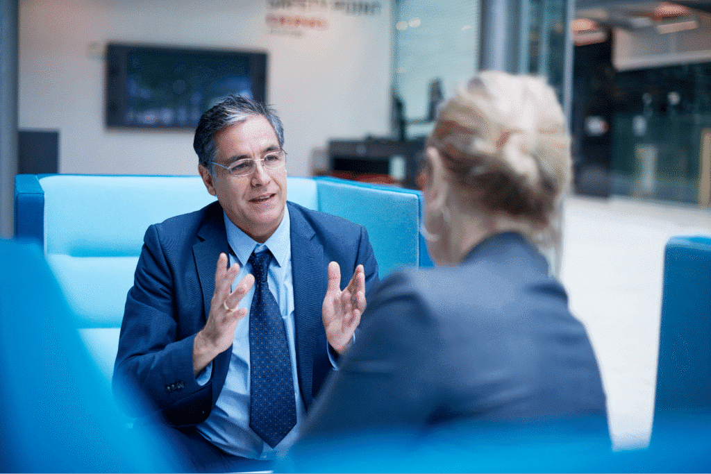 Business professionals collaborating in a business consulting session