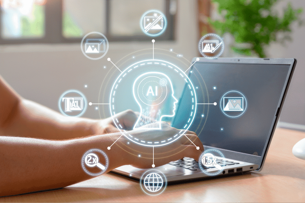AI technology enhances productivity through advanced digital tools and connectivity.