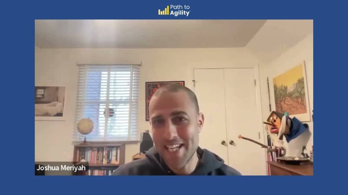 Joshua Meriyah discusses insights on agility in a cozy home office setting.