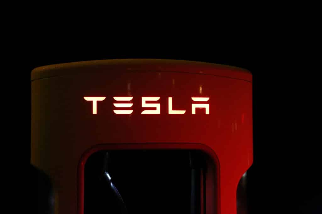 Tesla electric vehicle representing Lean product development