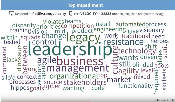 Poll results: What are your organizations top impediments on your journey towards Next Level Agile?