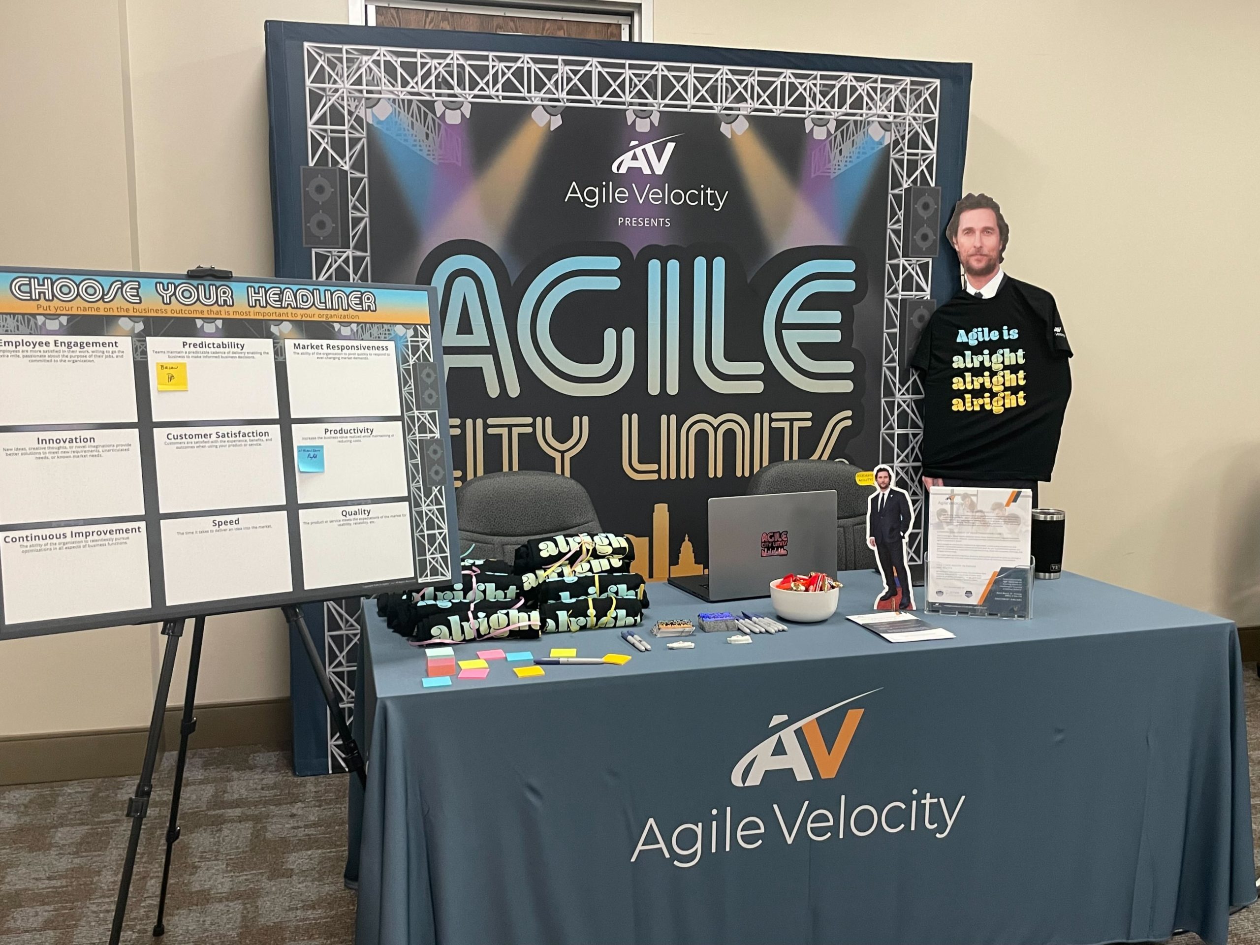 An image of our Agile City Limits booth at Keep Austin Agile