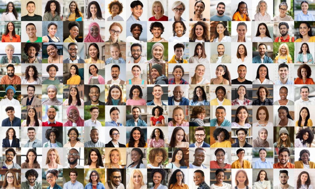 Diverse team portraits showcasing collaboration and agile principles in a large enterprise.