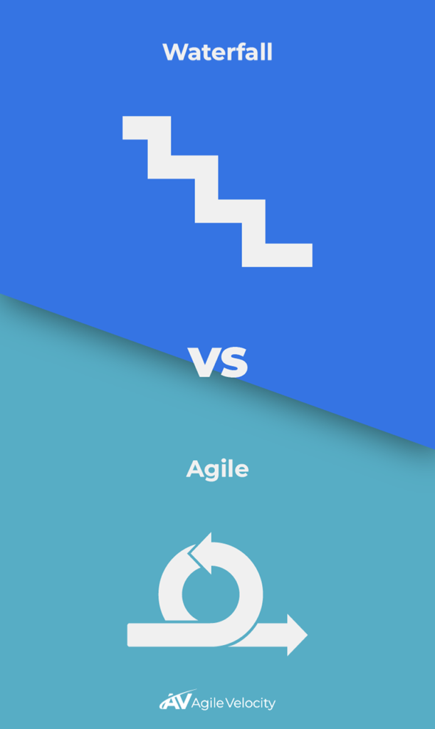 Waterfall versus Agile methodologies comparison in project management.
