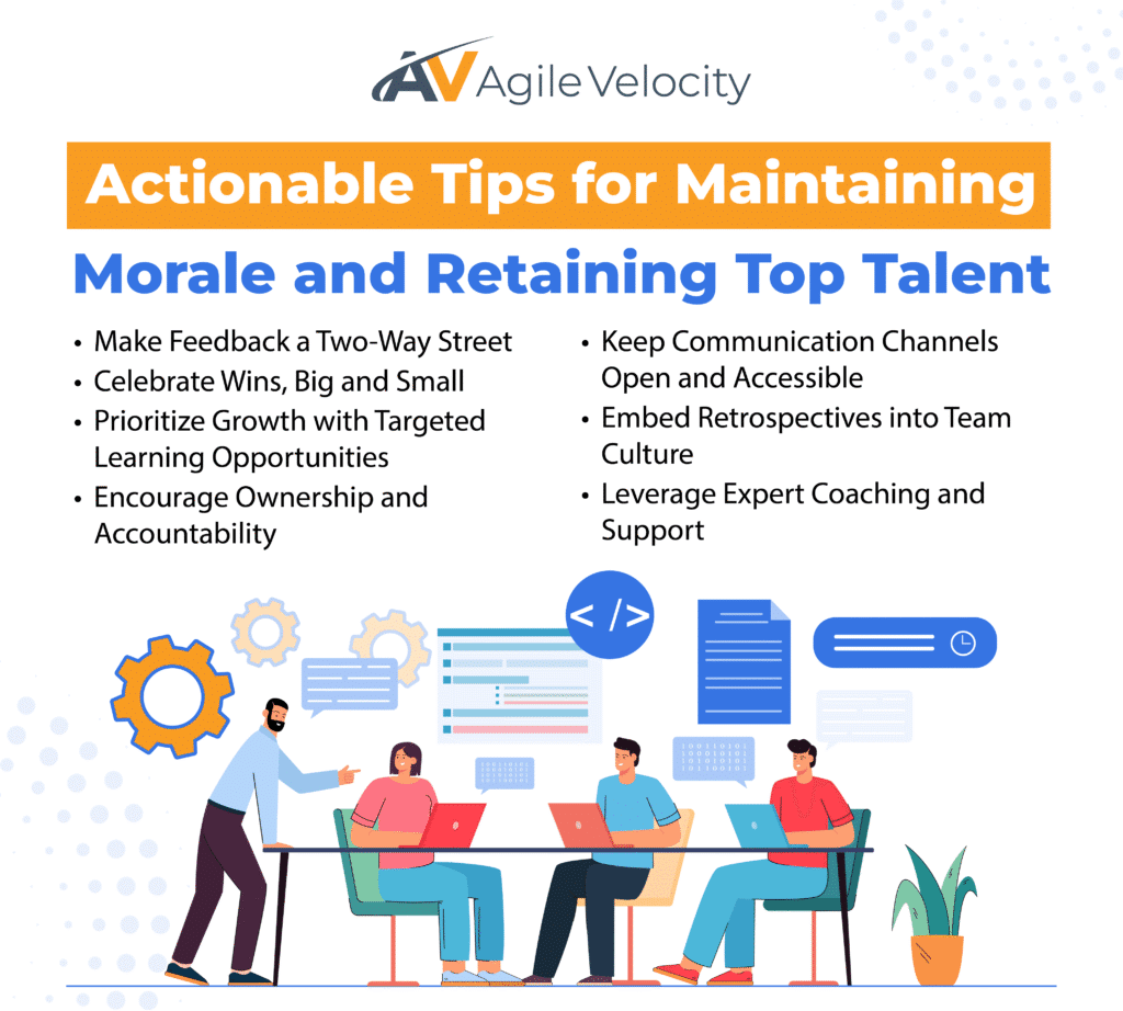 Actionable tips for improving employee morale and retaining top talent effectively.